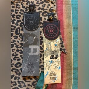 Double D Ranch Black and Cream Leather Bookmarks
